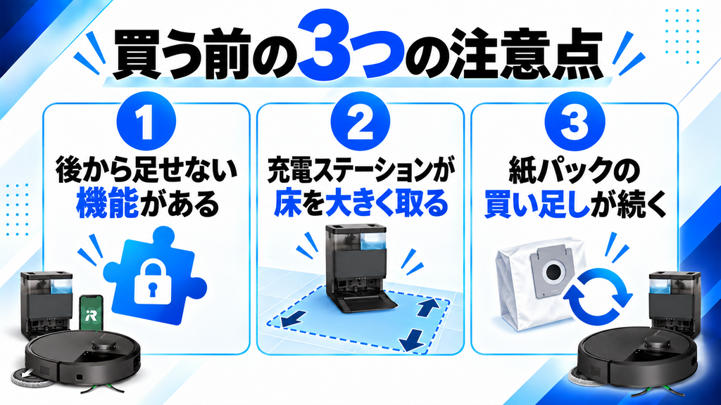 ルンバ Plus 505と405の注意点 一覧比較