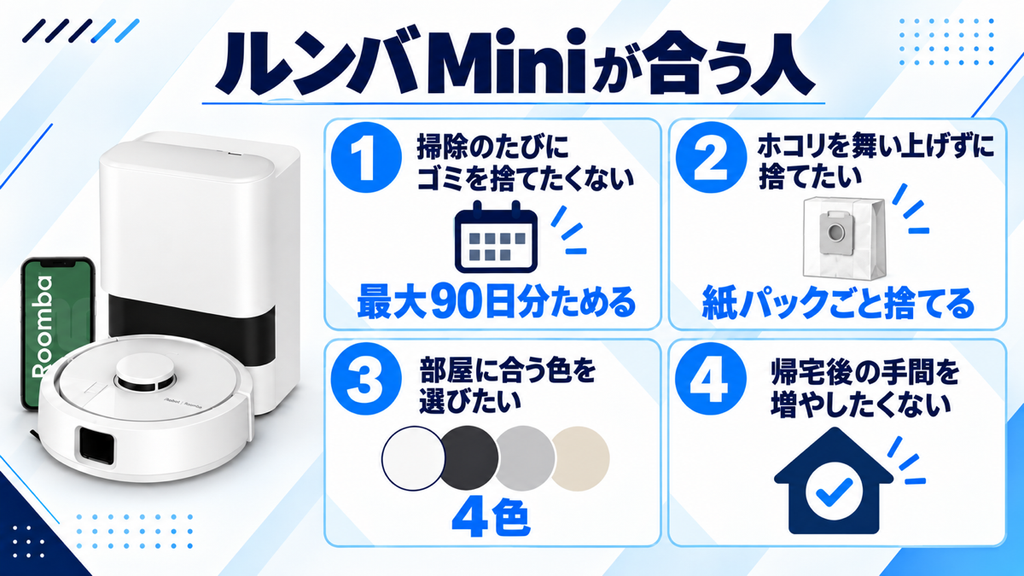 ルンバ Miniがおすすめな人 比較