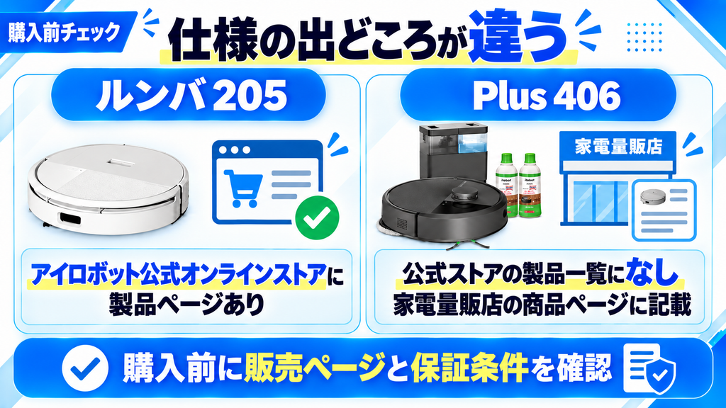 販売チャネルの違い 205とPlus 406の比較