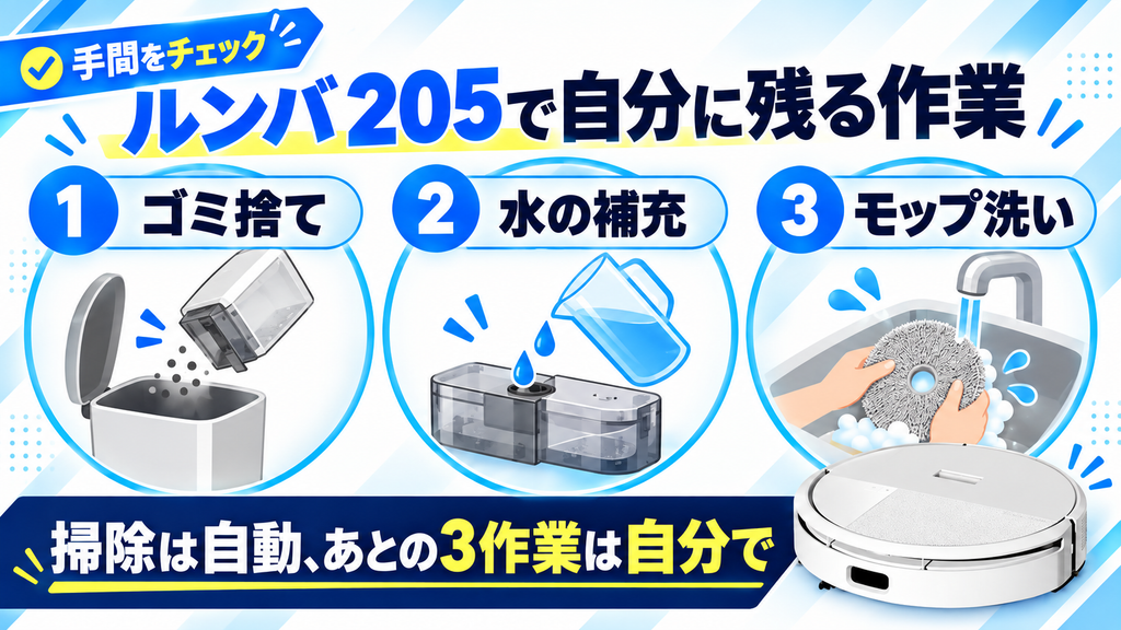 ルンバ205に残る作業 Plus 406との違い