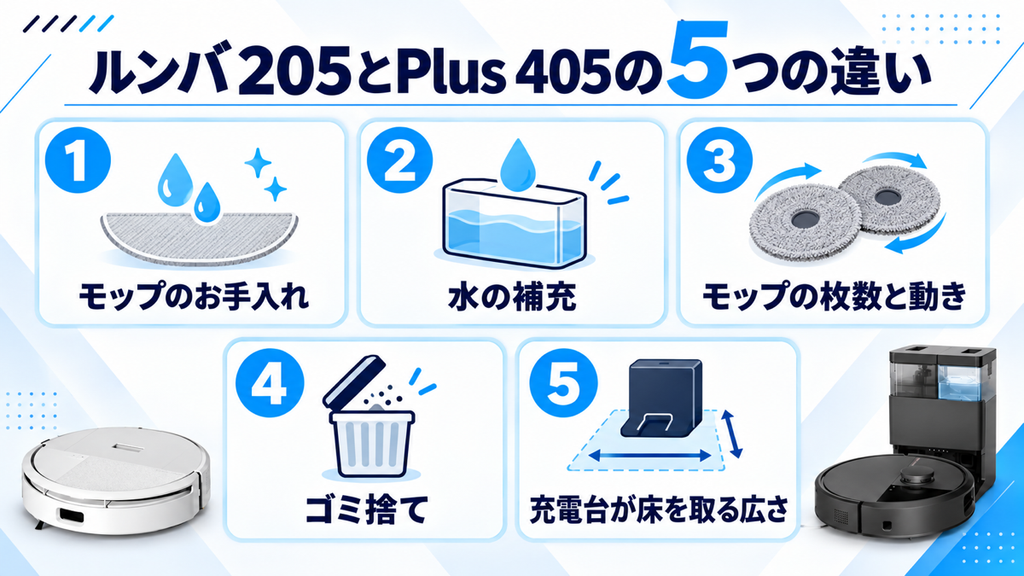 205とPlus 405の違い 一覧