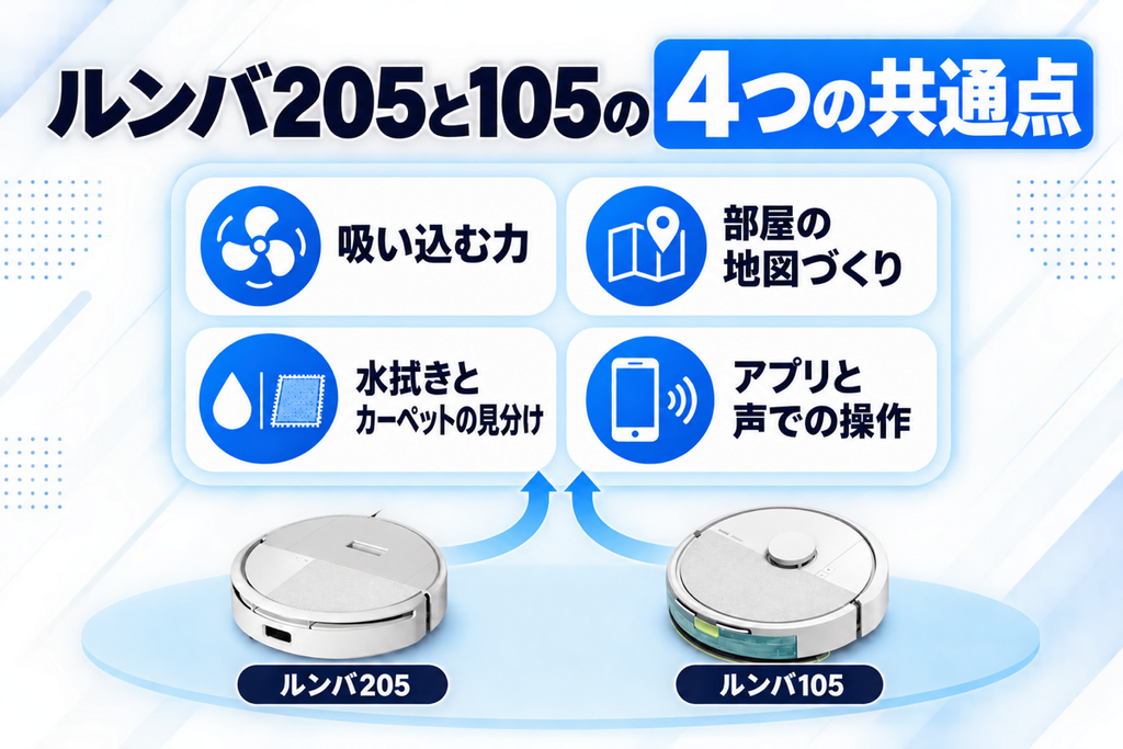 ルンバ 205と105の共通点 比較
