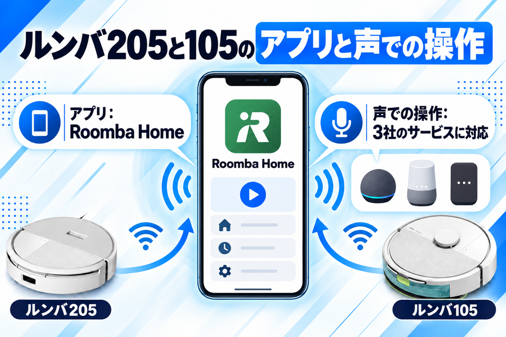 ルンバ 205と105のアプリ操作の比較